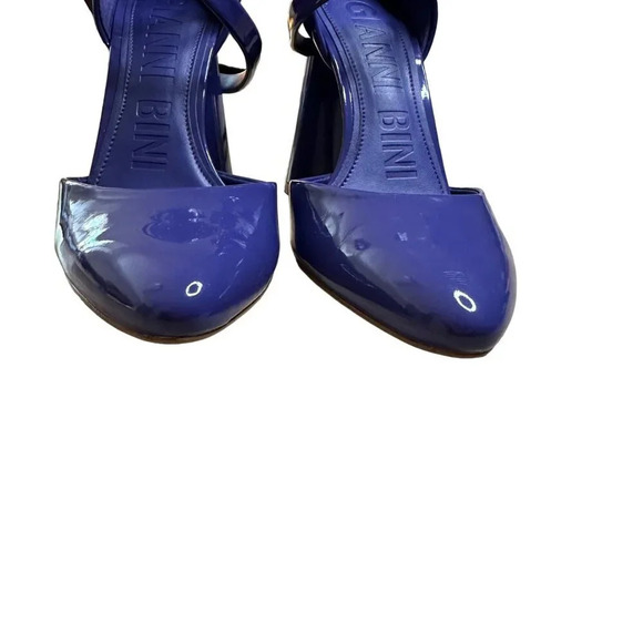 Gianni Bini Marlee Patent Pumps Ankle Strap Cylinder Heel Purple Blue Size 6.5 - Picture 3 of 10